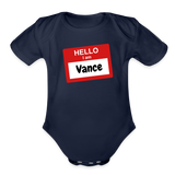 Customizable Organic Short Sleeve Baby Bodysuit - dark navy