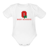 Baby Buckeye Organic Short Sleeve Baby Bodysuit - white