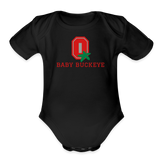 Baby Buckeye Organic Short Sleeve Baby Bodysuit - black