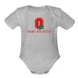 Baby Buckeye Organic Short Sleeve Baby Bodysuit - heather grey