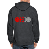 OHIO Smiley Face Gildan Heavy Blend Adult Zip Hoodie - deep heather