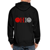 OHIO Smiley Face Gildan Heavy Blend Adult Zip Hoodie - black