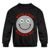 Have a Nice Buckeye Day Kids' Crewneck Sweatshirt - black