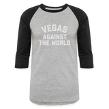 Vegas Against the World Baseball T-Shirt - heather gray/black