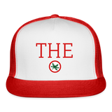 THE Buckeye Leaf Trucker Cap - white/red