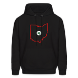 State of Ohio with Buckeye Leaf Men's Hoodie - black