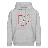 State of Ohio with Buckeye Leaf Men's Hoodie - heather gray