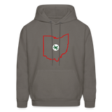 State of Ohio with Buckeye Leaf Men's Hoodie - asphalt gray