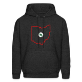 State of Ohio with Buckeye Leaf Men's Hoodie - charcoal grey