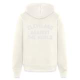 Cleveland Against the World Bella + Canvas Unisex Full Zip Hoodie - vintage white