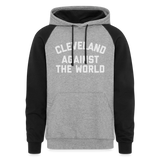 Cleveland Against the World Colorblock Hoodie - heather gray/black