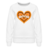 Browns Heart Women’s Premium Sweatshirt - white