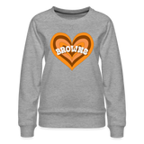 Browns Heart Women’s Premium Sweatshirt - heather grey