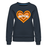 Browns Heart Women’s Premium Sweatshirt - navy