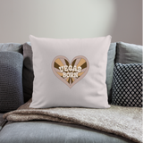 Vegas Born Throw Pillow Cover 18” x 18” - light taupe