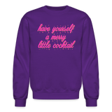 Have Yourself a Merry Little Cocktail Crewneck Sweatshirt - purple