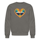 Mahal Kita Rainbow Heart Crewneck Sweatshirt - asphalt gray