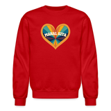 Mahal Kita Rainbow Heart Crewneck Sweatshirt - red