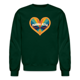 Mahal Kita Rainbow Heart Crewneck Sweatshirt - forest green