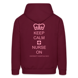 Keep Calm + Nurse On Men's Hoodie - burgundy