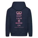 Keep Calm + Nurse On Men's Hoodie - navy