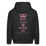 Keep Calm + Nurse On Men's Hoodie - charcoal grey