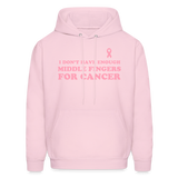 I Don't Have Enough Middle Fingers for Cancer Men's Hoodie - pale pink