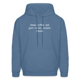 Sleep. Coffee. Eat. Gym. Nurse. Scream. Repeat. Men's Hoodie - denim blue