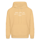 Sleep. Coffee. Eat. Gym. Nurse. Scream. Repeat. Men's Hoodie - light yellow