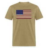 USA Flag Unisex Classic T-Shirt - khaki