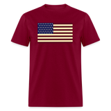 USA Flag Unisex Classic T-Shirt - burgundy