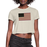 USA Flag Women's Cropped T-Shirt - dust