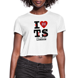 I Heart TS Eras London Taylor Women's Cropped T-Shirt - white