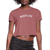 Beach Life Women's Cropped T-Shirt - mauve